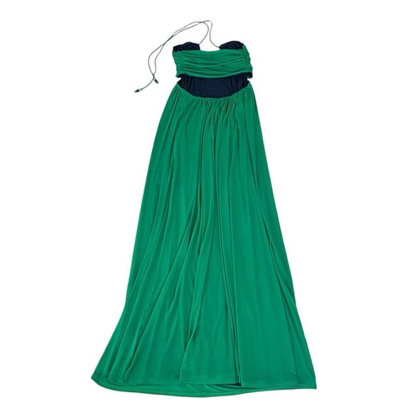 Staud Kanha Reversible Mesh Halter Dress Clover Green Deep Sea Blue Maxi Dress - Picture 7 of 16